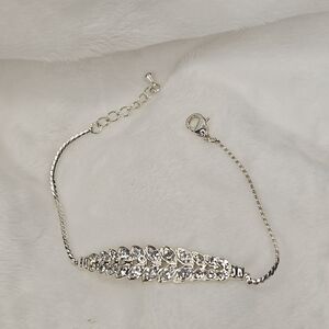 Vtg silver tone and Rhinestones bracelet
